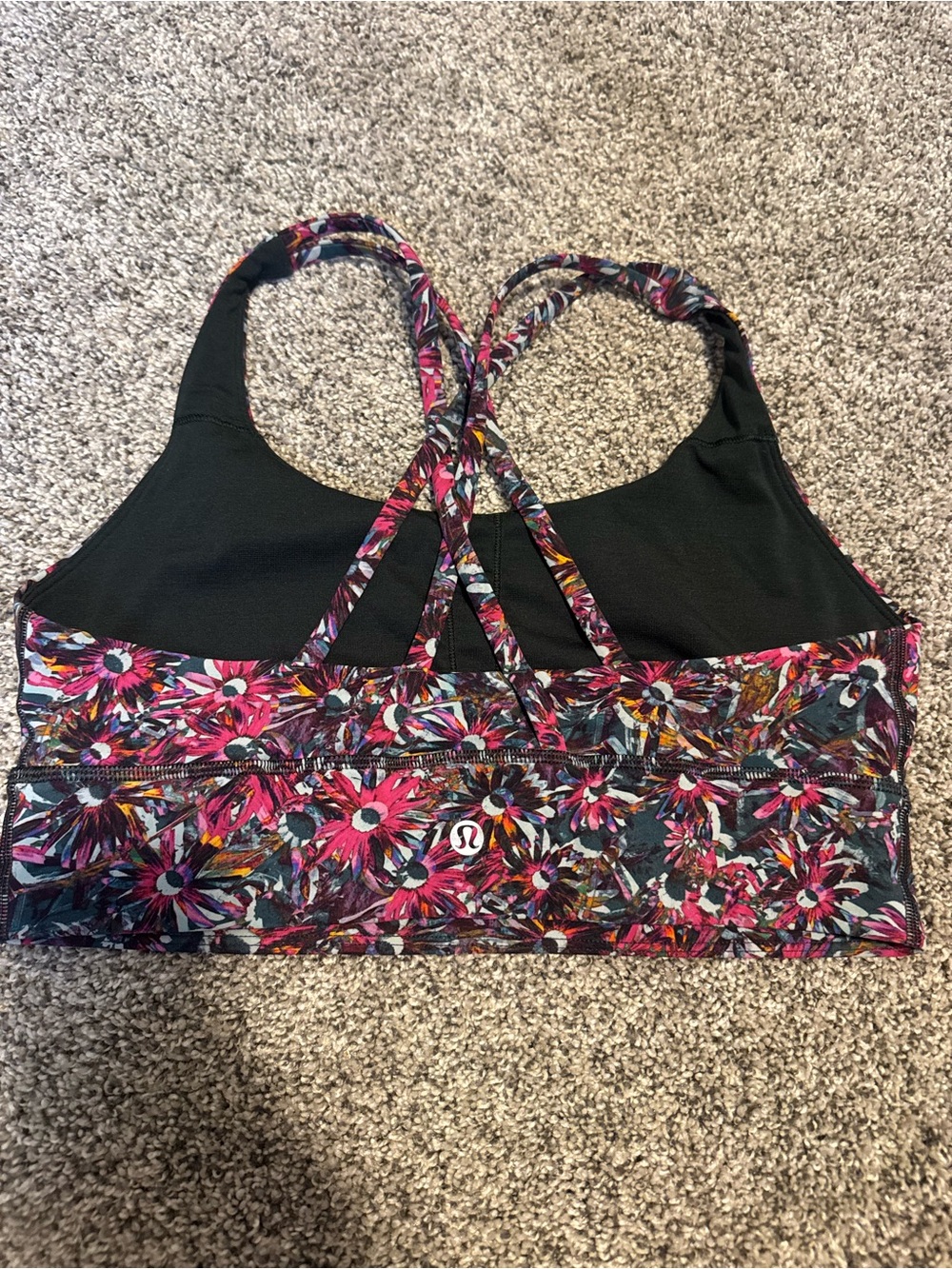 Lululemon Energy Longline Bra- Floral Electric- Size 8
